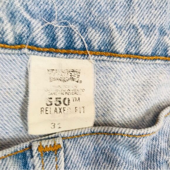Vintage 90s LEVIS 550 Bermuda Orange Tab Jean Shorts Relaxed Fit 80s Size 31 - Picture 7 of 12